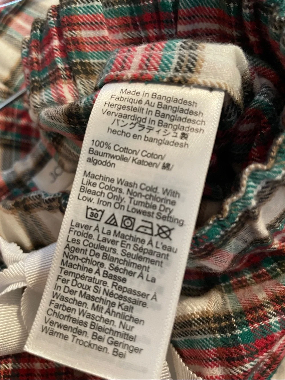 J. Crew Red, Green and White Plaid Women's Pajama Set